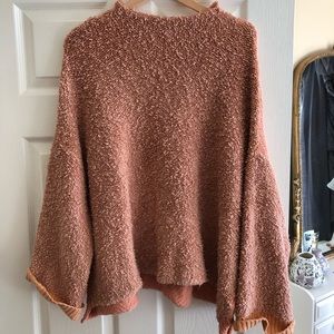 Free People Cuddle Up sweater pullover pink rose